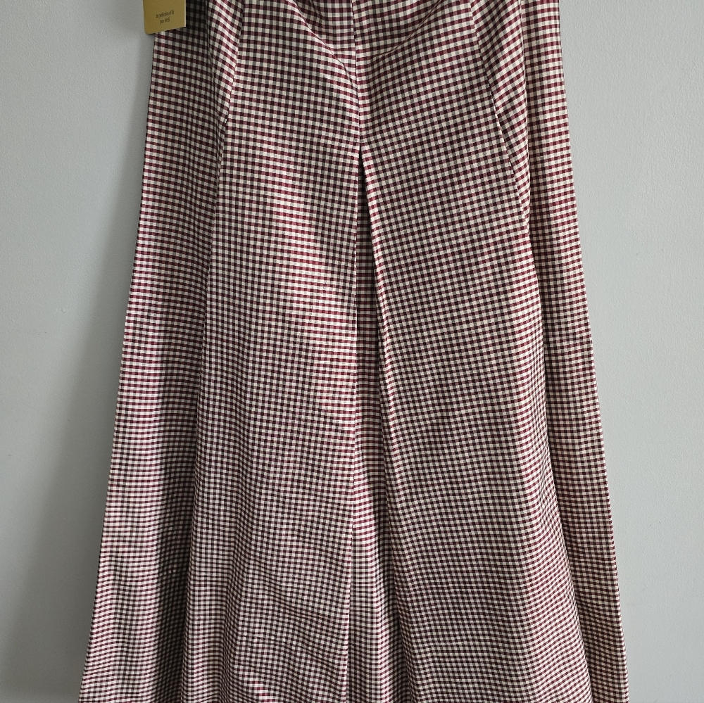 NWT Vintage Areli Red Check Maxi Skirt Size 4 - Picture 8 of 10